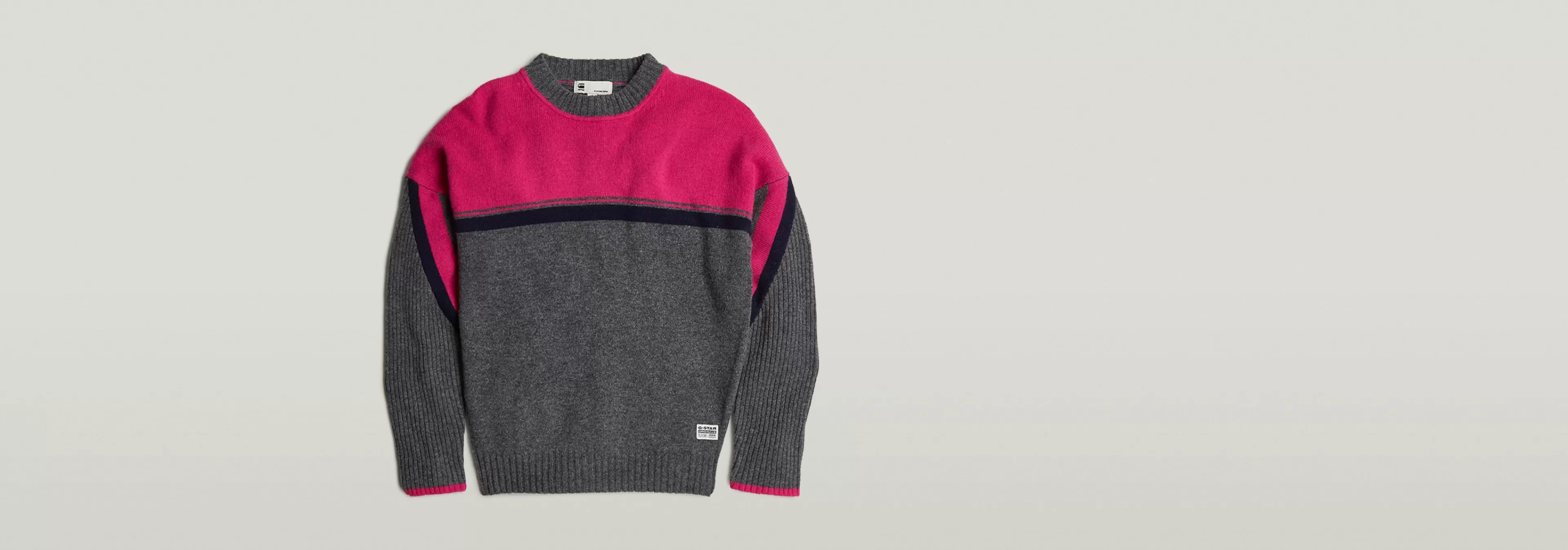 Outlet G-Star Multi Color Loose Gebreide Trui pink peacock