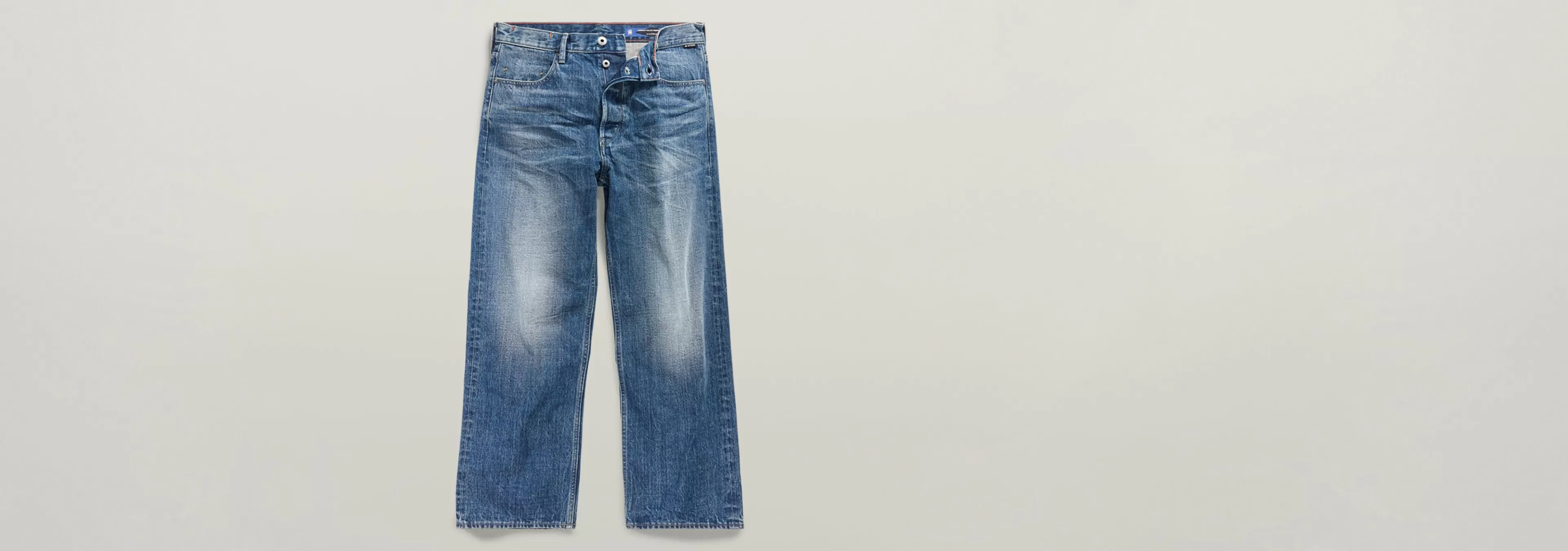 Discount G-Star Premium Selvedge Type 96 Loose Jeans worn in blue creek