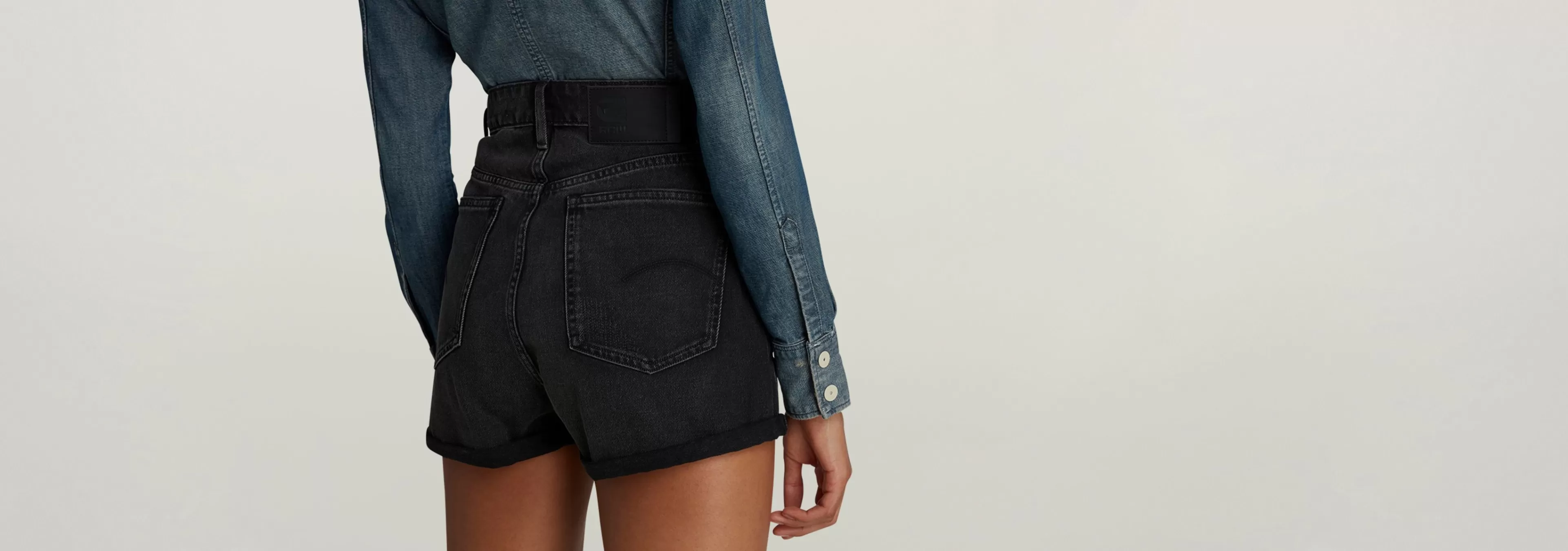 Sale G-Star Tedie Ultra High Shorts worn in far black restored