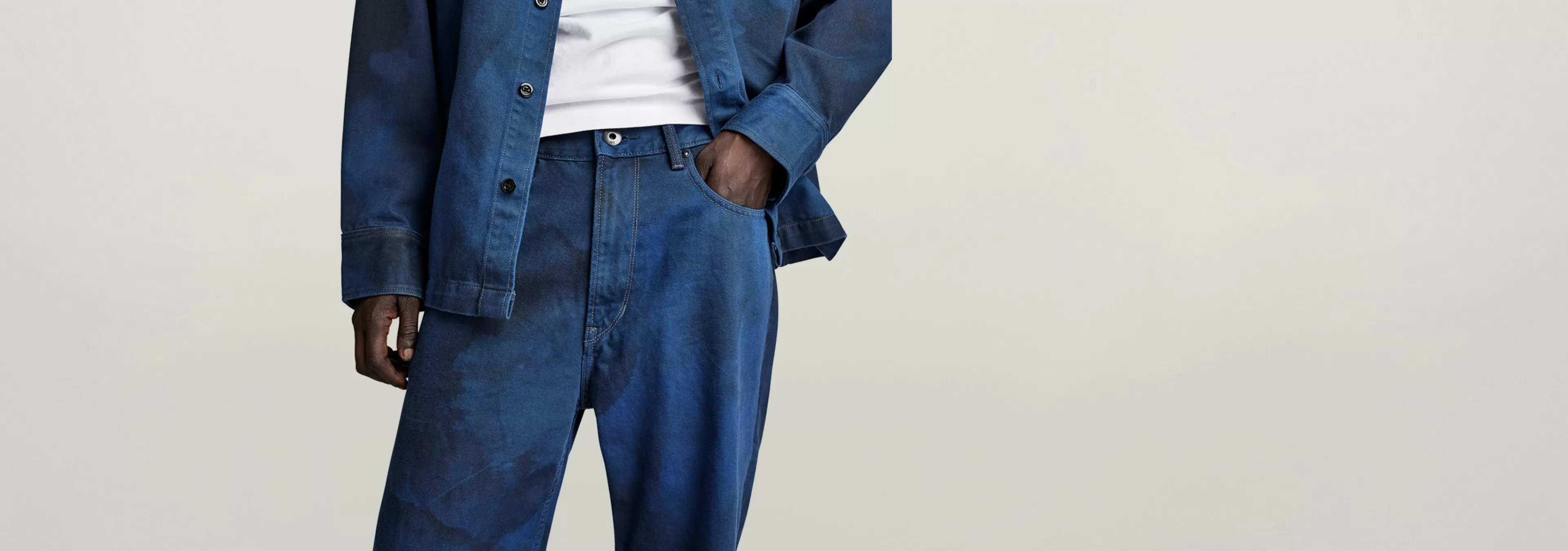 Fashion G-Star Type 96 Loose Jeans sea blue vintage denim wash gd